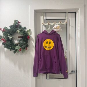 DREW Purple Hoodie with Yellow Logo